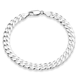 Cuban link sterling silver bracelet 7.5 inch
